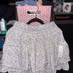 Sienna Sky Blue and White Floral Skirt (has shorts on the inside) never worn